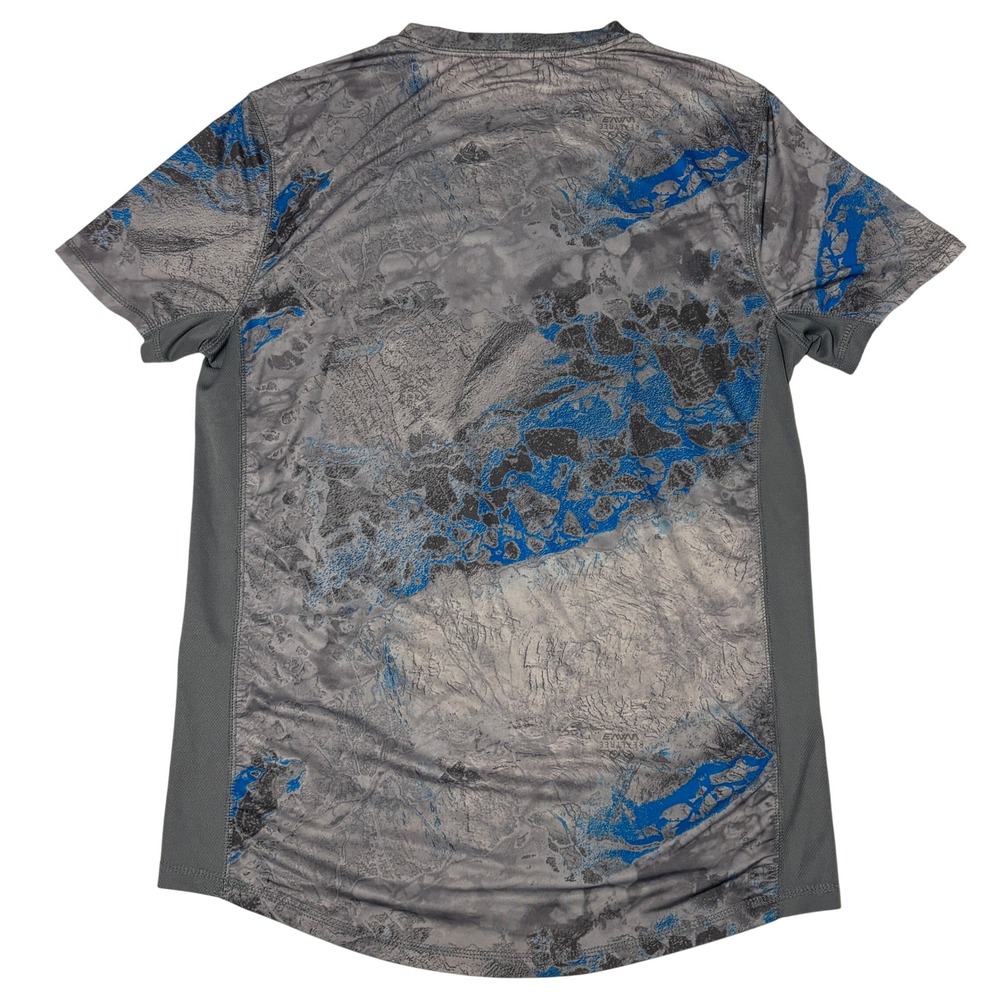 Realtree Fishing Performance Shirt Gray Blue Camo Short Sleeve UPF Men's M - Picture 2 of 8